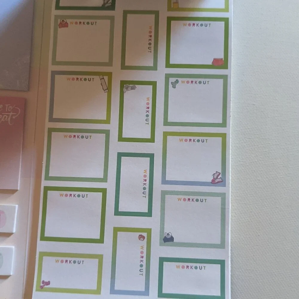 NWT Sweat Smile Repeat 638 Happy Planner Accessory Pack Stickers Fitness Workout
